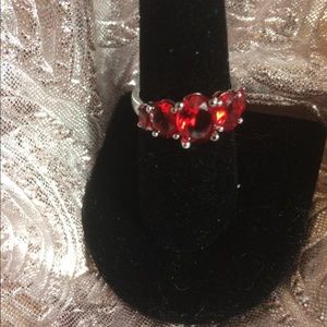 Sterling Silver 4 Carats Rubies Ring